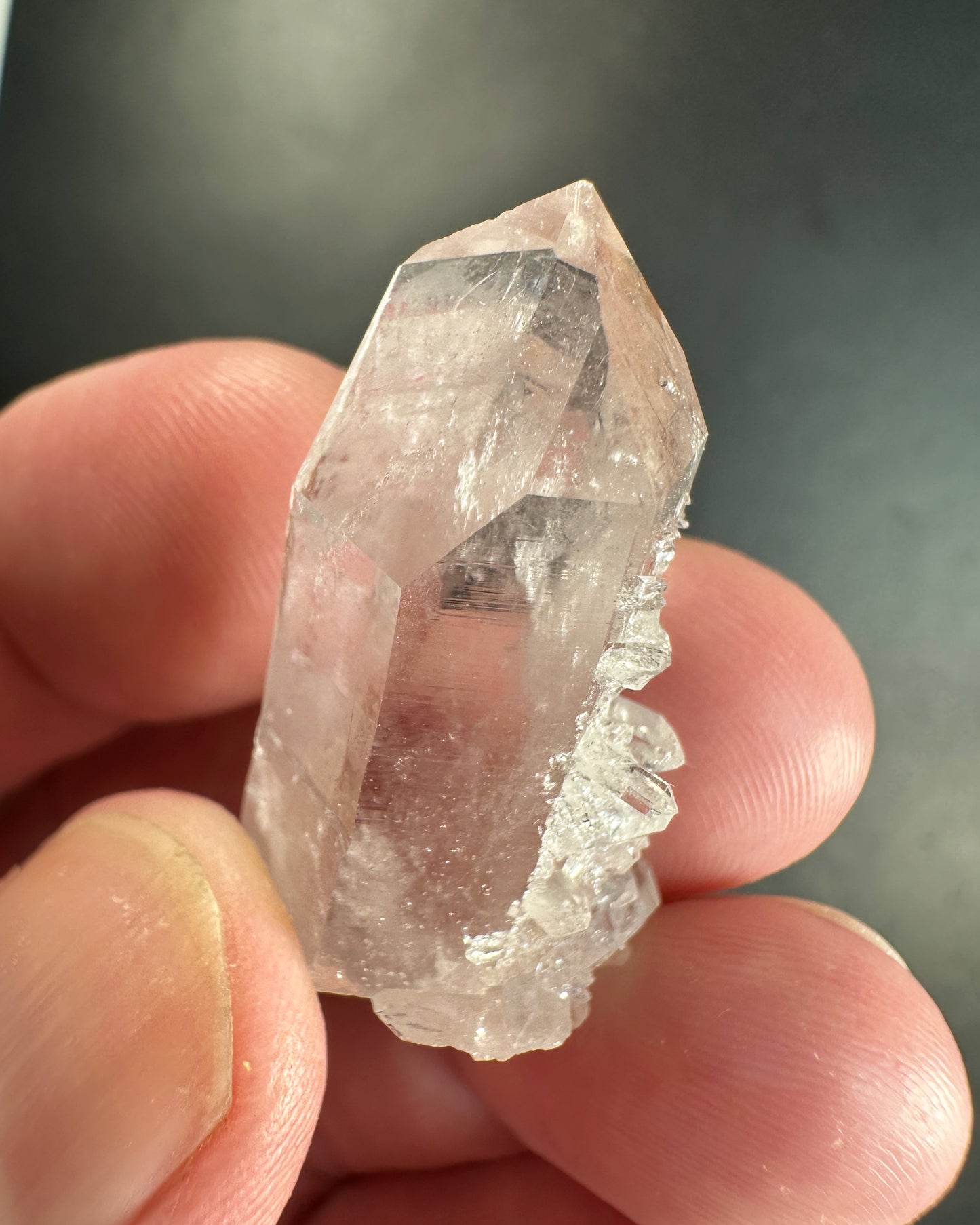 Clear Quartz with a Cluster of Crystals on the Side