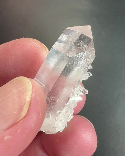 Clear Quartz with a Cluster of Crystals on the Side
